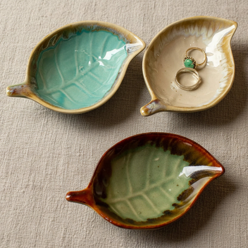 Assorted Colour Leaf Shape Trinket Dish - BF17 - Uneeka