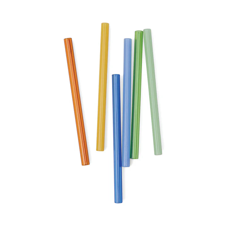 Assorted Colour Tumbler Glass Straws -  HHC120UK - Uneeka