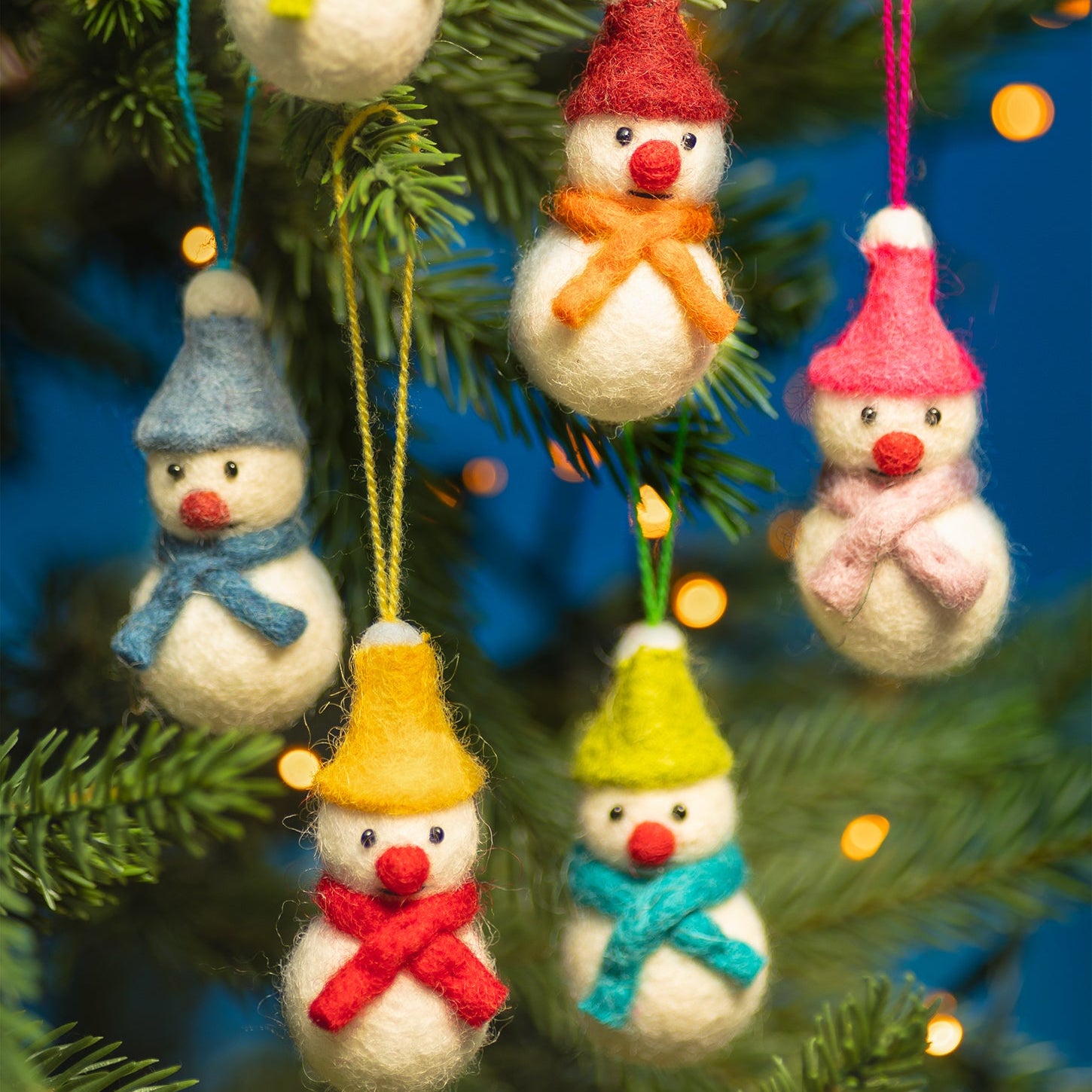 Assorted Mini Hanging Felt Snowmen Decorations - Uneeka