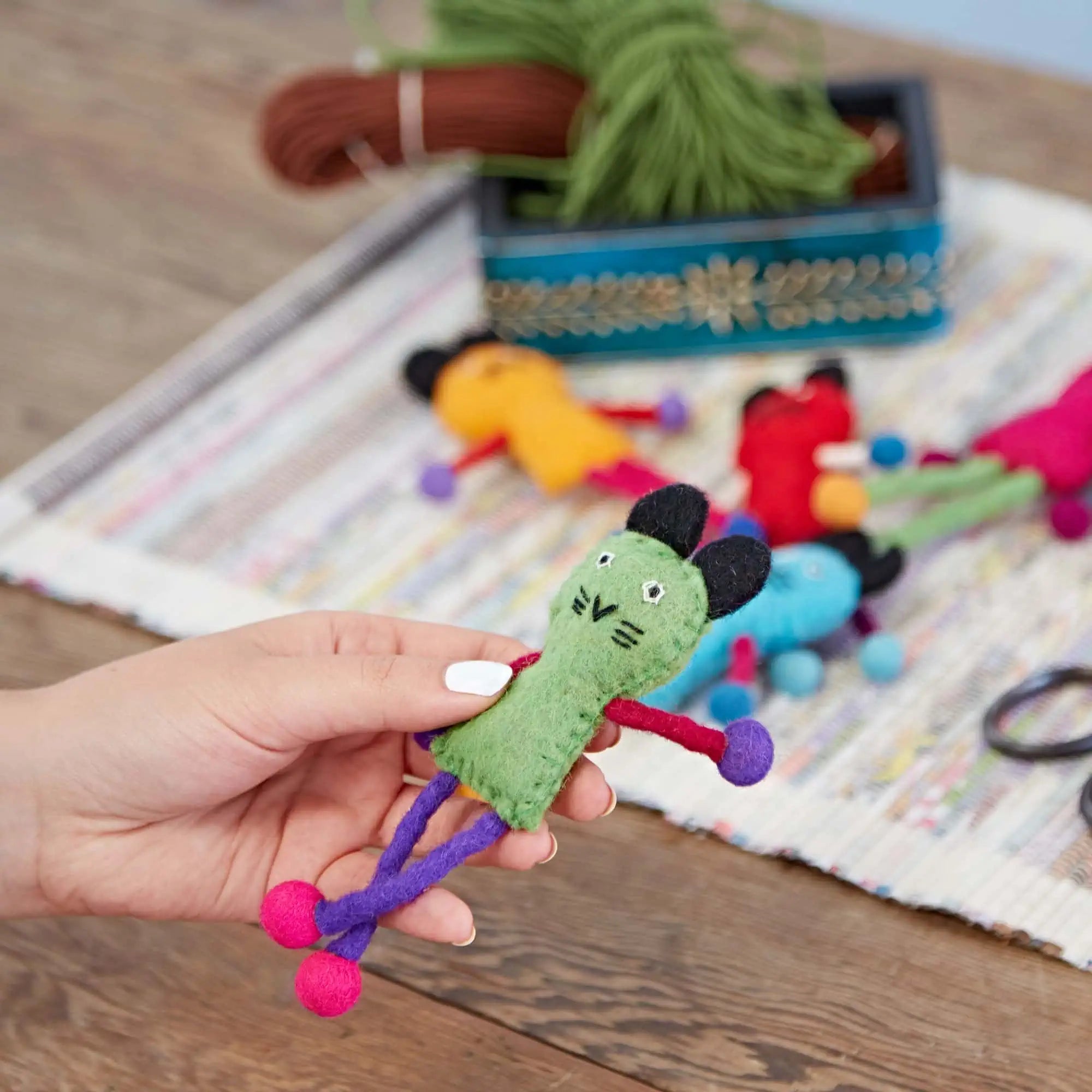 Assorted Colour Felt Maisie Mouse Brooch - Uneeka
