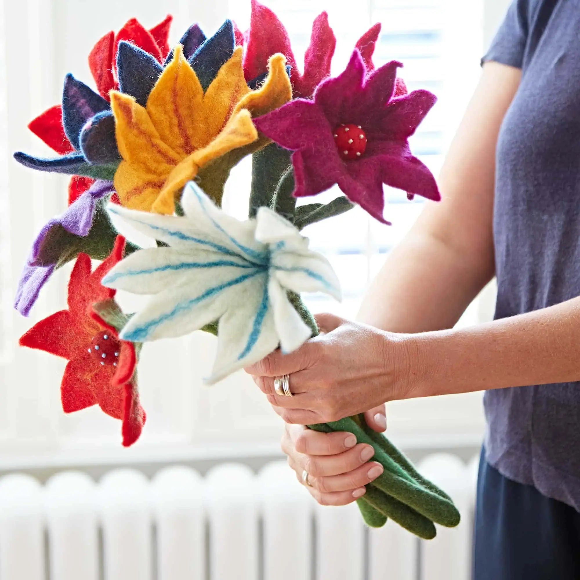 Assorted Colourful Felt Flower - FSF-MC - Uneeka