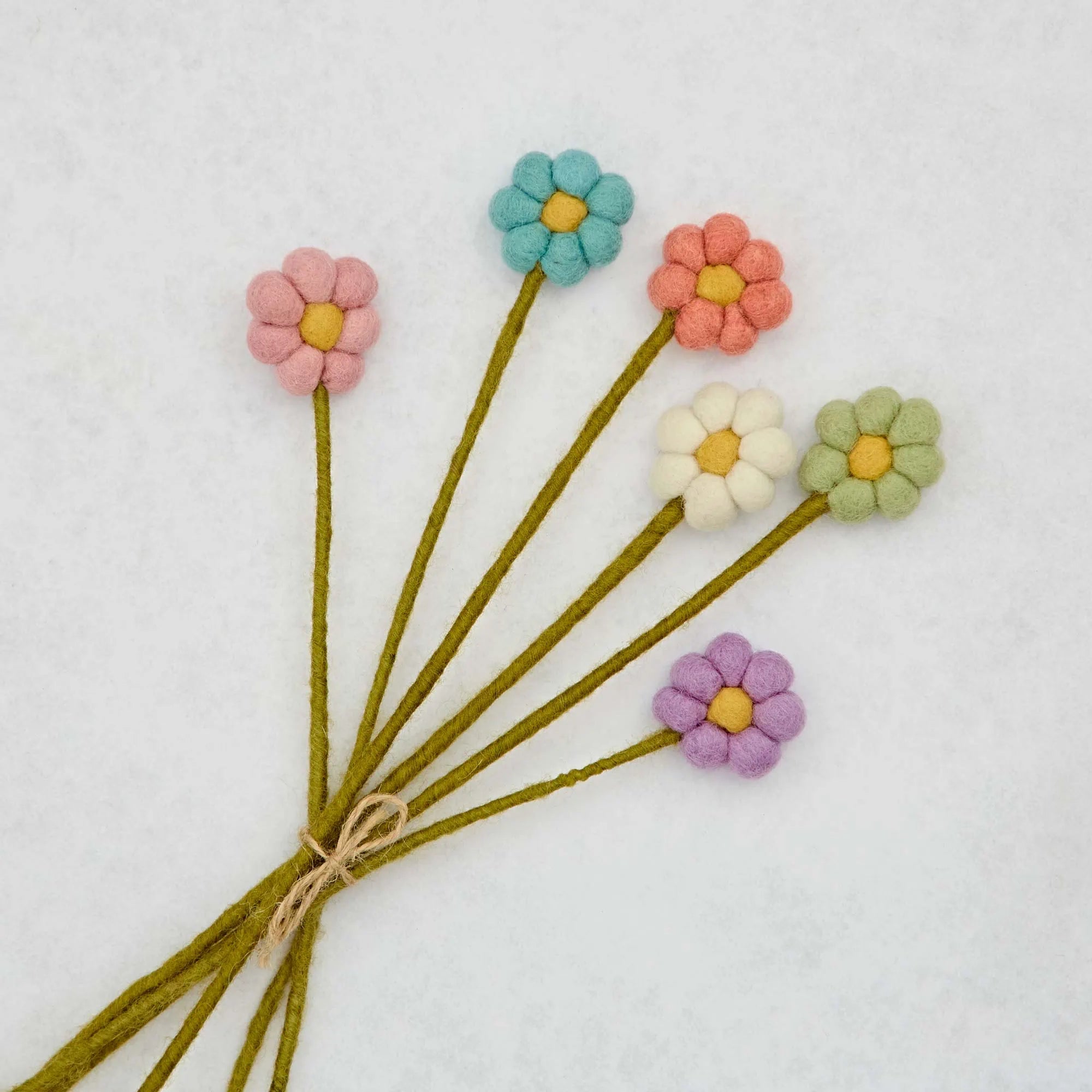 Assorted Felt Pastel Daisy Decoration - HFDPP2-PA - Uneeka