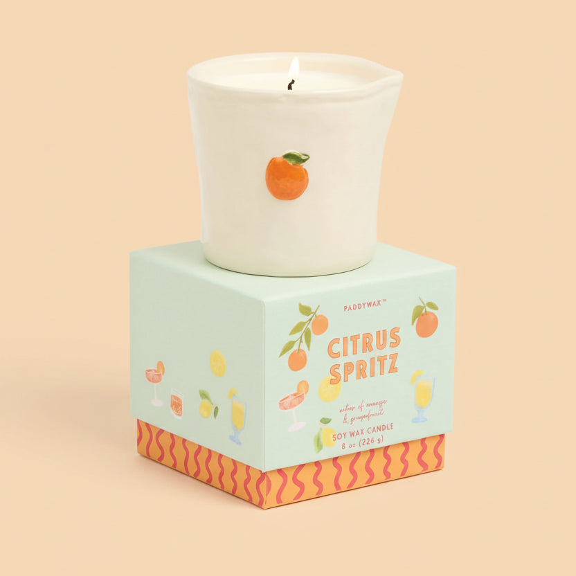 Ceramic Hand-Painted Orange Citrus Spritz Candle - BIS0811EU - Uneeka
