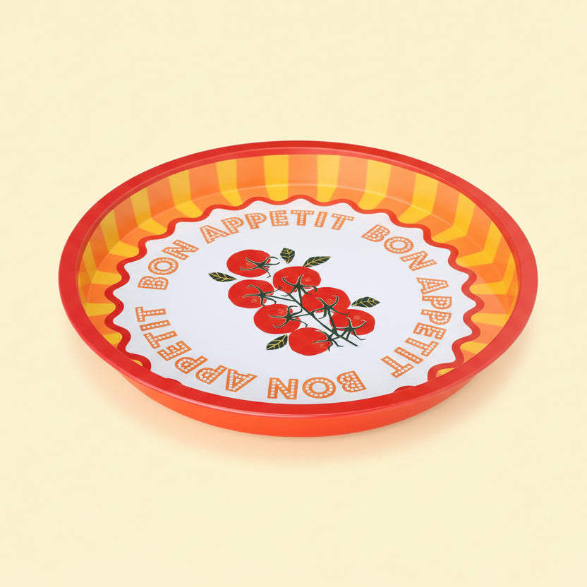Tomato Tin Serving Tray - BON-TRAY-MTL-TOM - Uneeka
