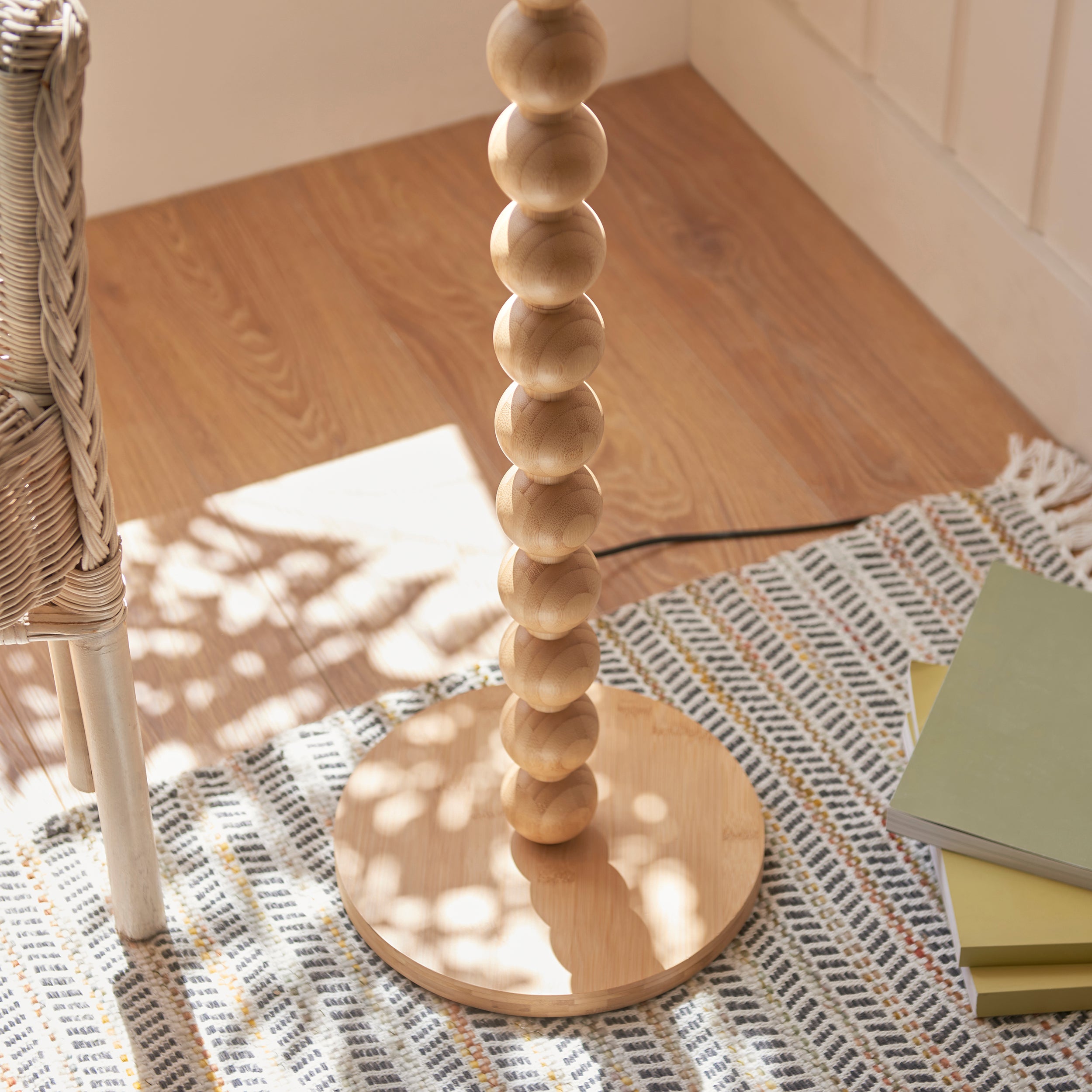 Bamboo Sphere Design Floor Lamp - 107674 - Uneeka