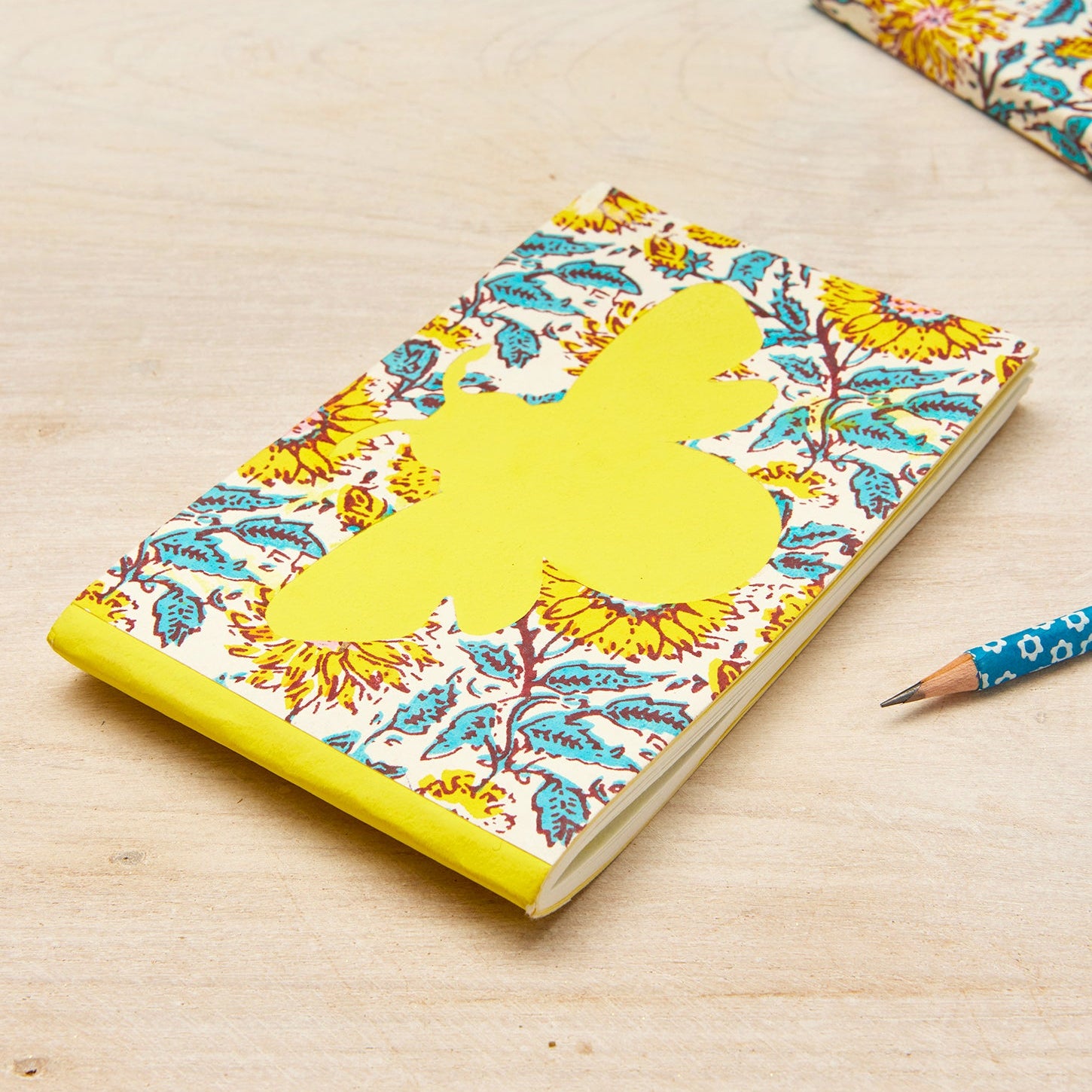 Bee Cut-Out Sunflower Notebook | Eco-Friendly Recycled Paper | Uneeka
