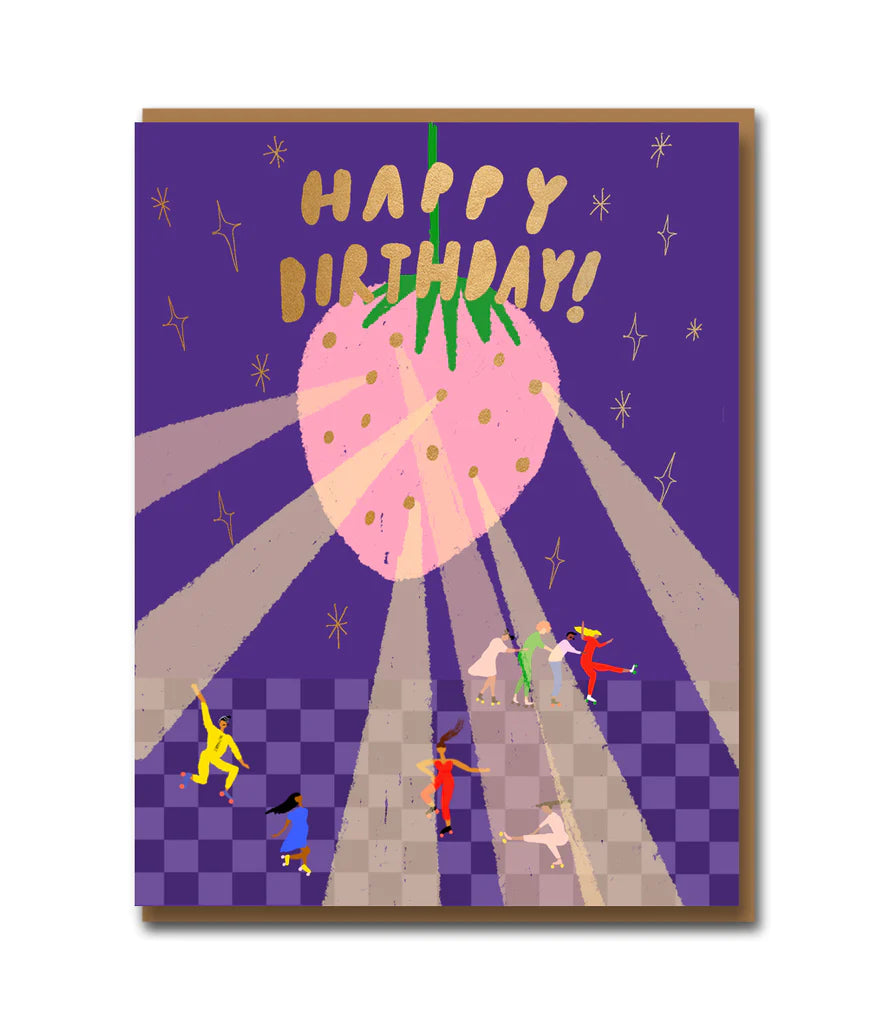 Birthday Disco Strawberry Greetings Card