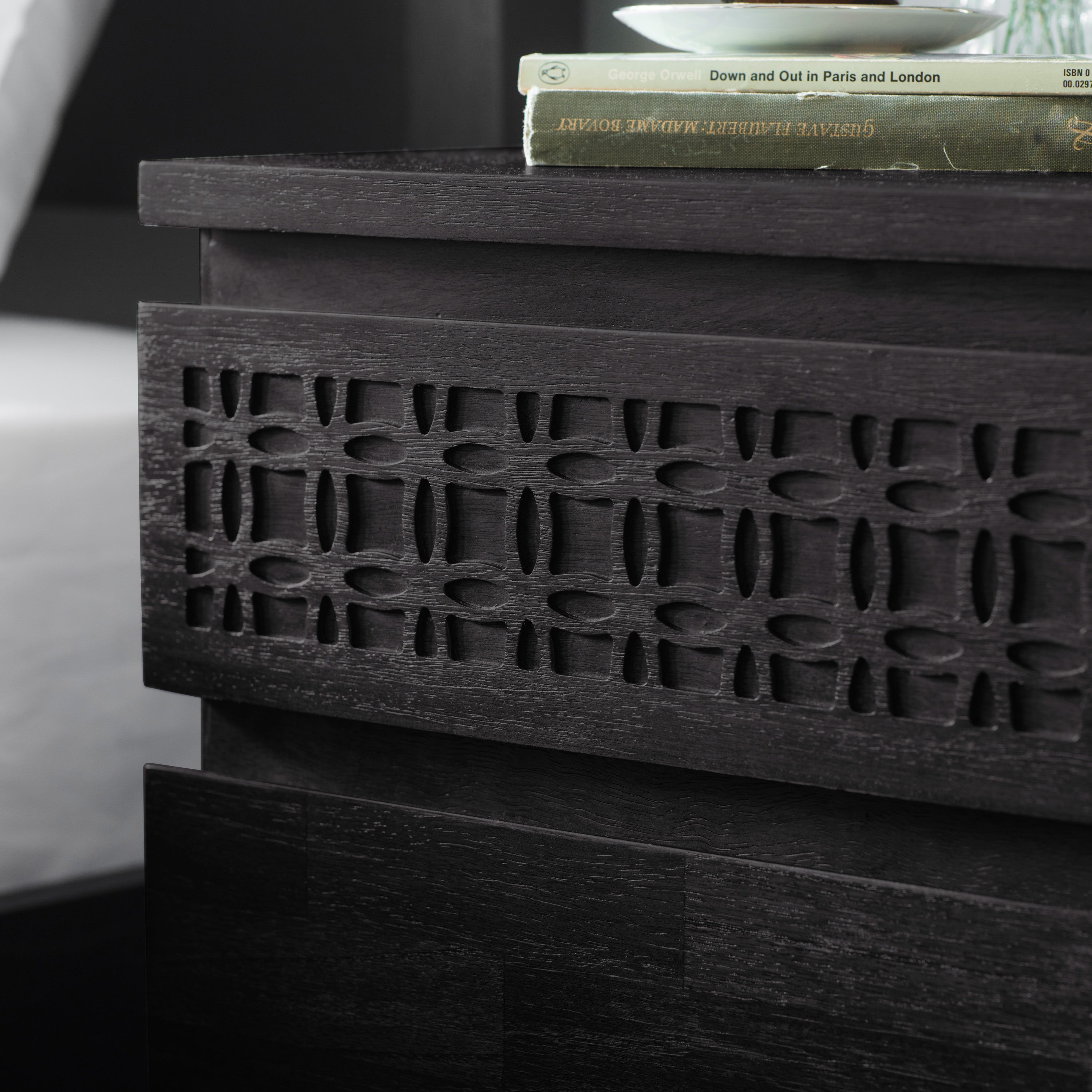 Black Bohemian Bedside Table - Uneeka