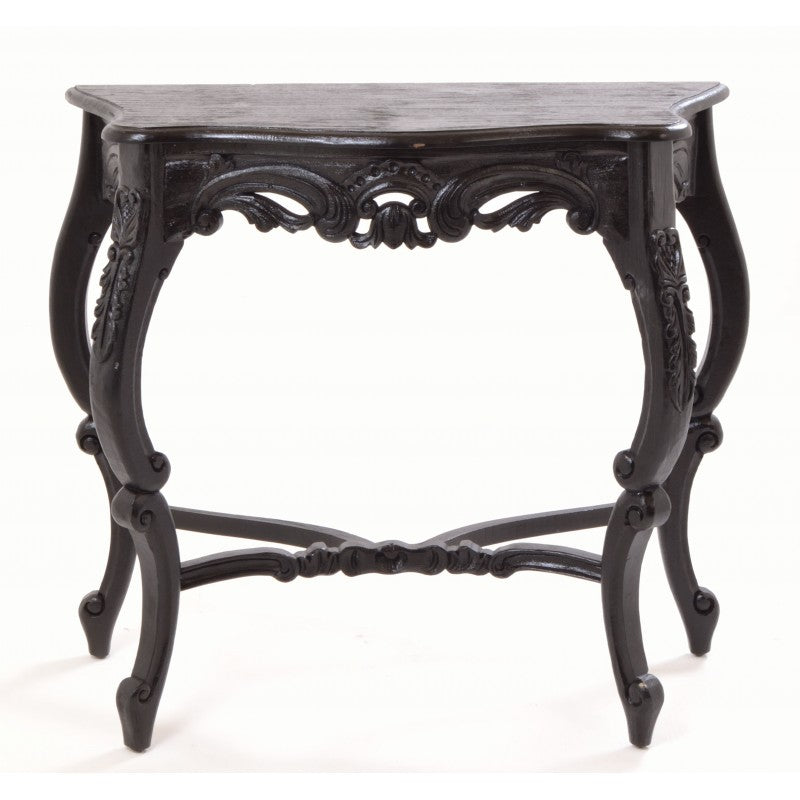 Black Carved Mahogany Console Table