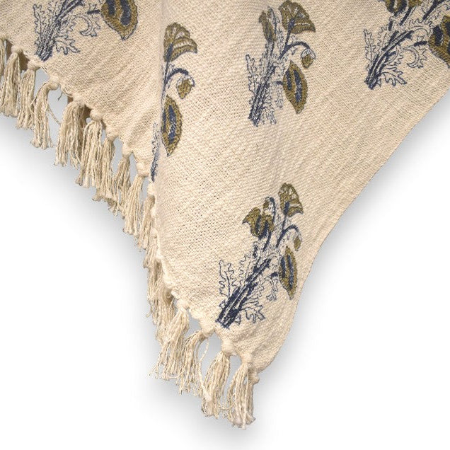 Block Printed Flower Repeat Throw - 1454 - Uneeka