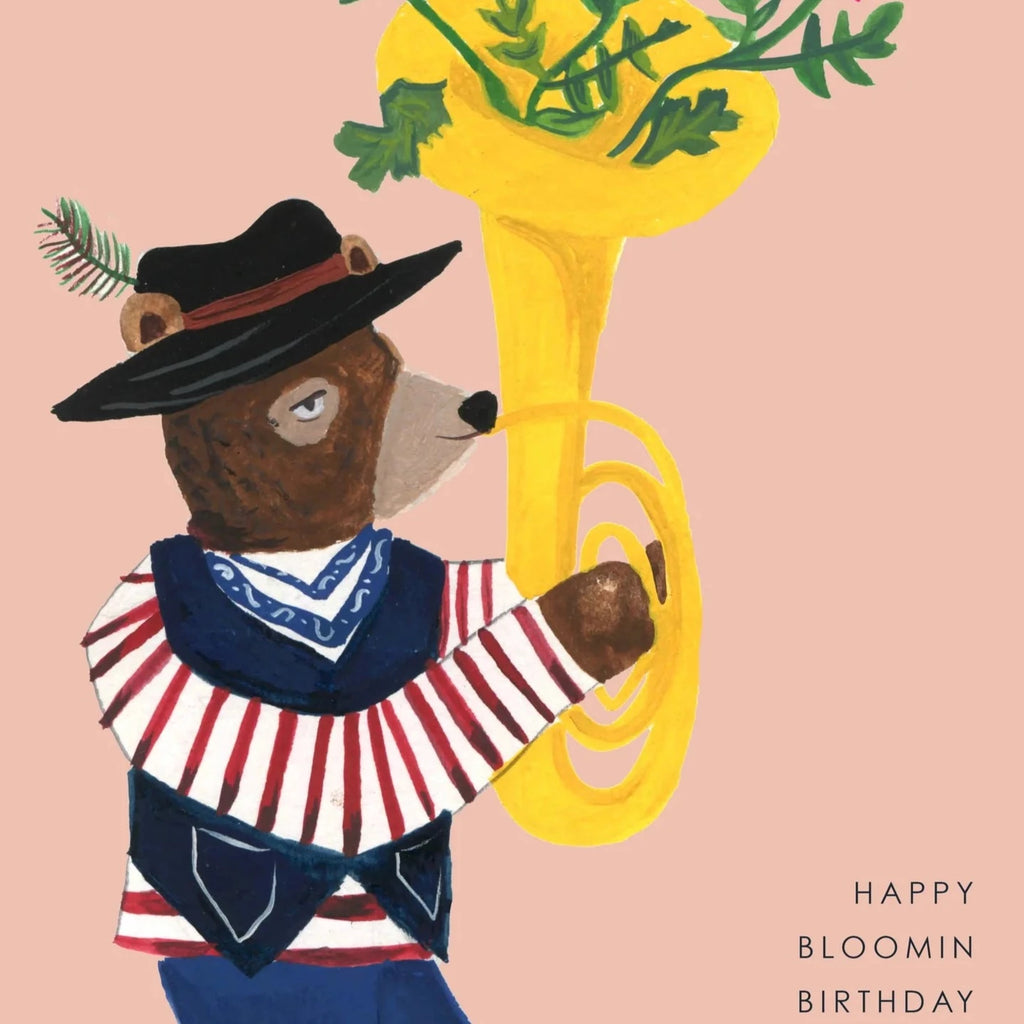 Blooming Birthday Bear Greetings Card