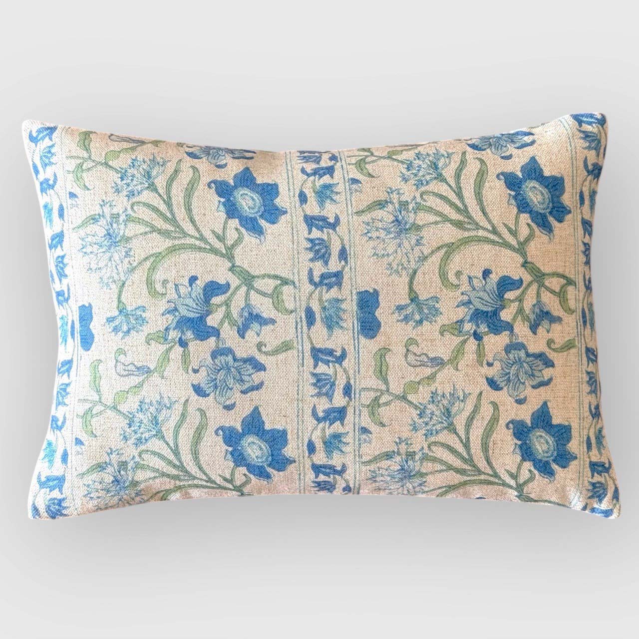 Blue Carnation Print Cushion - Blue Carnation cushion - Uneeka