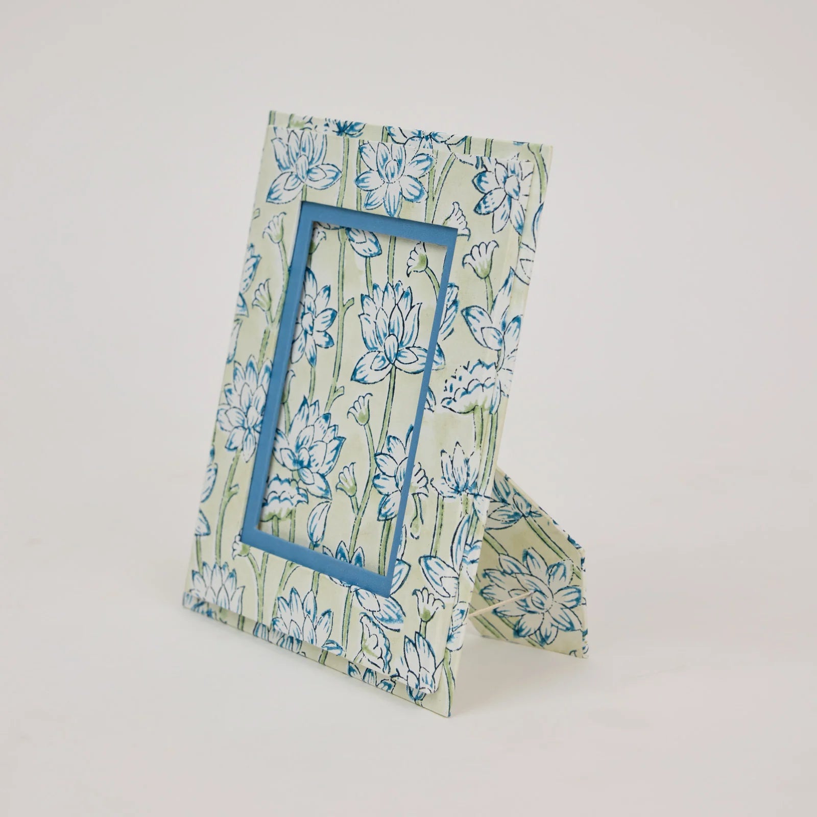 Blue Lotus Block Print Photo Frame - PICBP04 - Uneeka