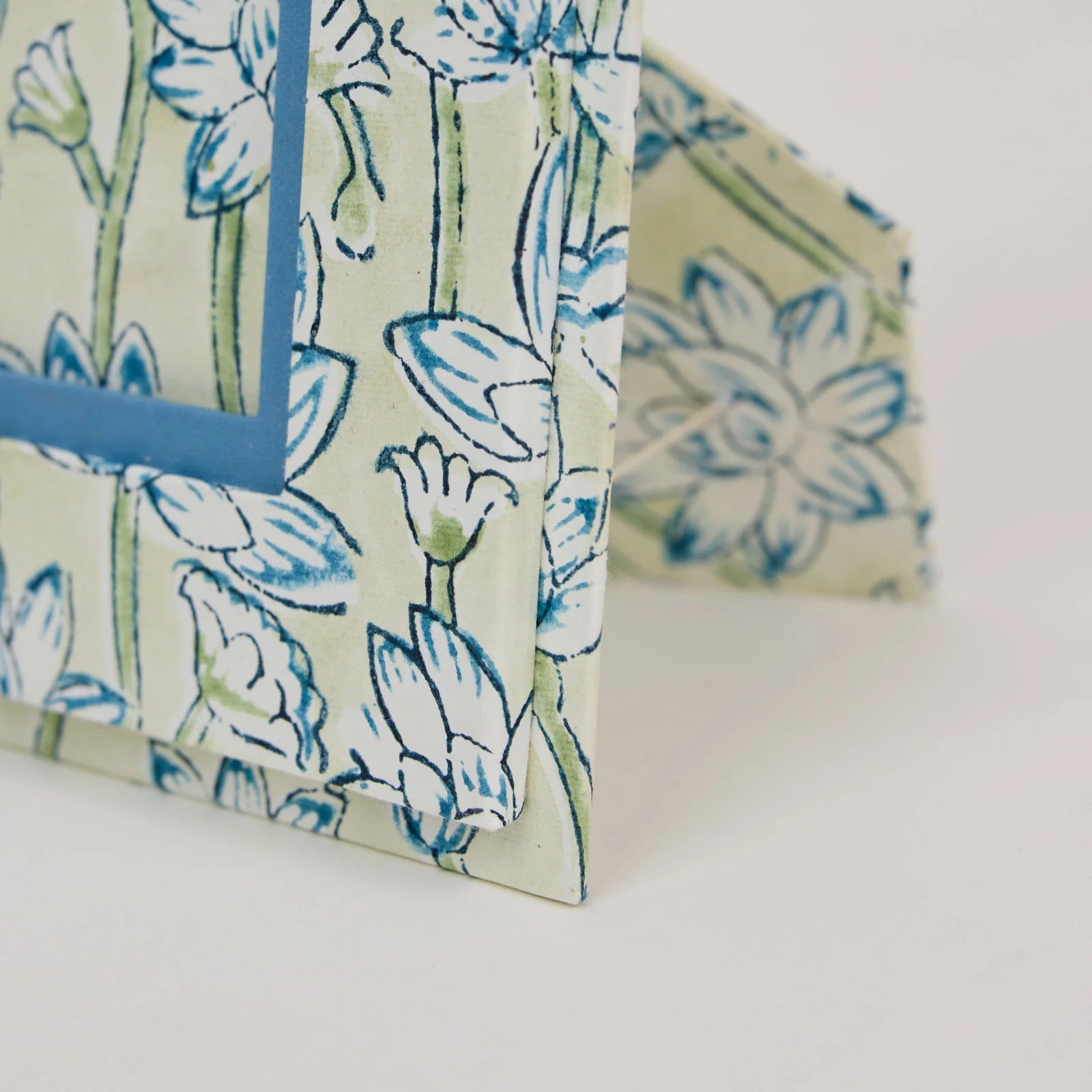 Blue Lotus Block Print Photo Frame - PICBP04 - Uneeka