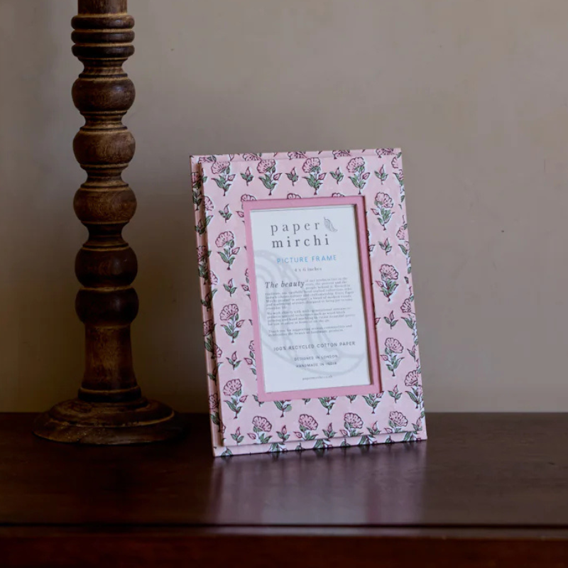 Blush Ditsy Floral Block Print Photo Frame - PICBP02 - Uneeka