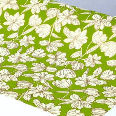 Bold Floral Gift Wrap Green
