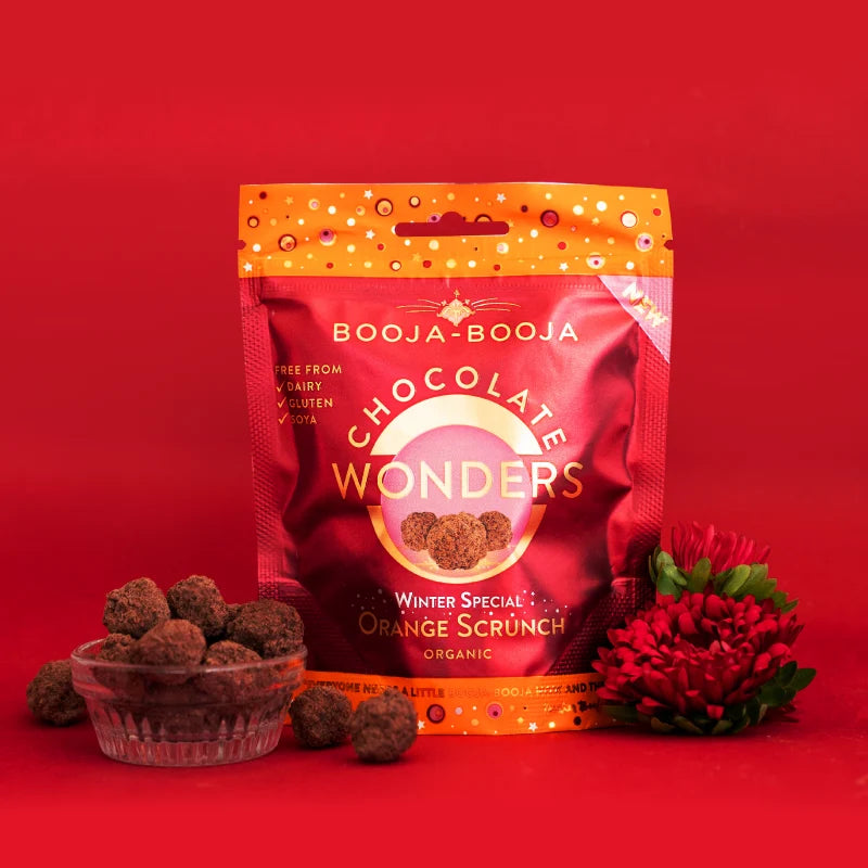 Booja Booja Chocolate Winter Special Orange Scrunch Wonders Pouch - Uneeka