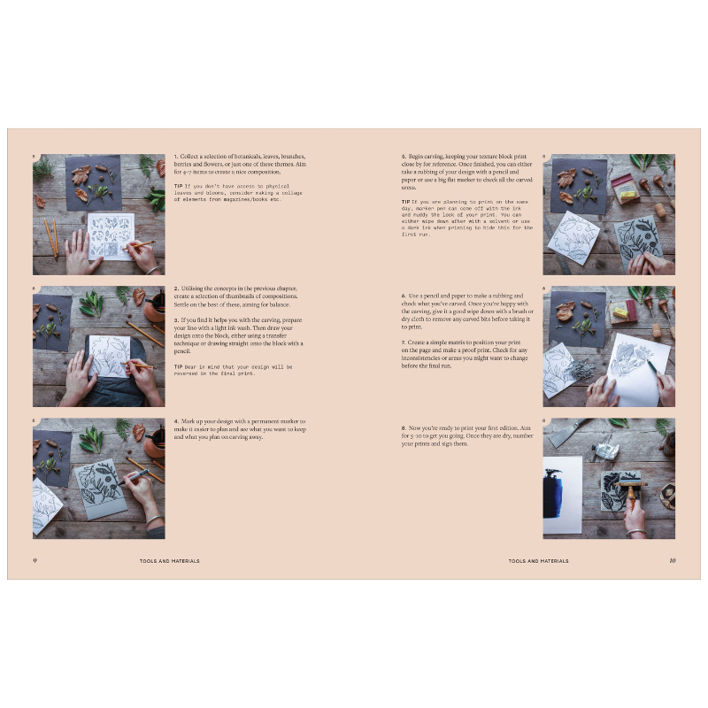 Botanical Block Printing Book - B071788 - Uneeka