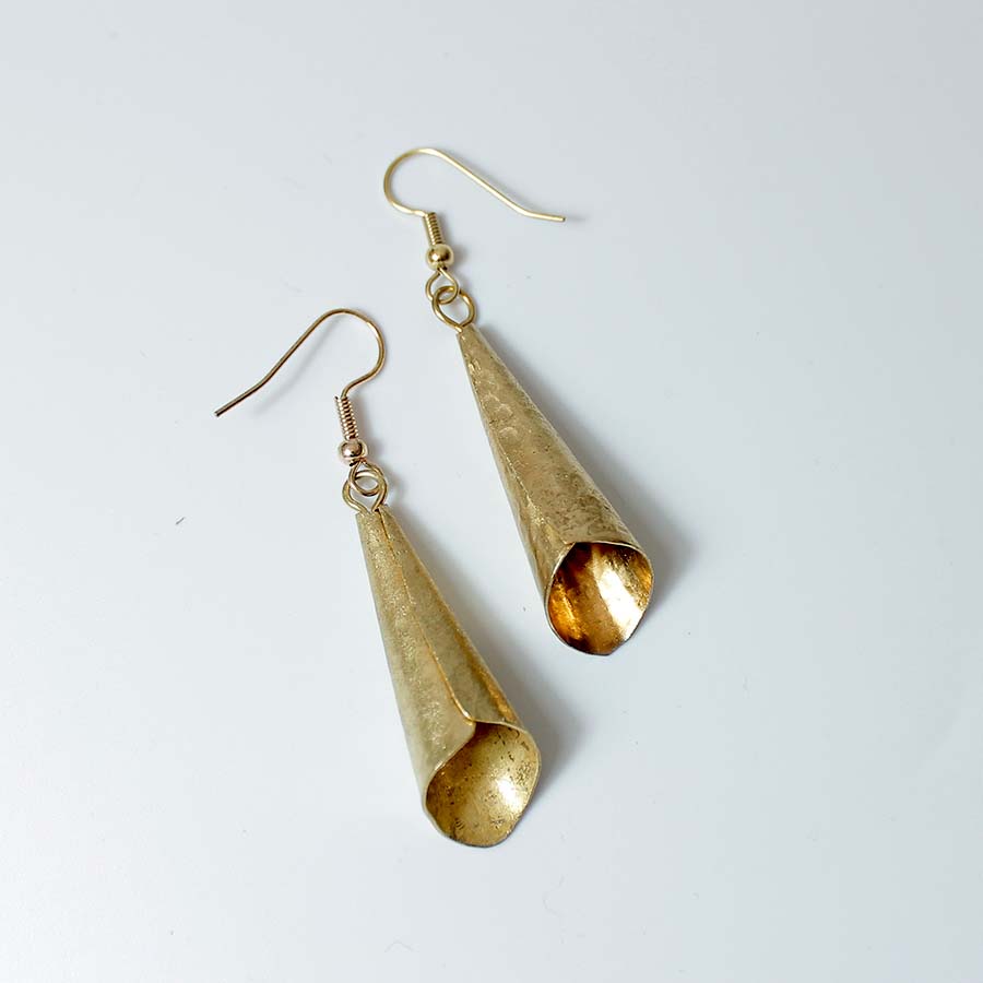 Brass Medium Cone Earrings