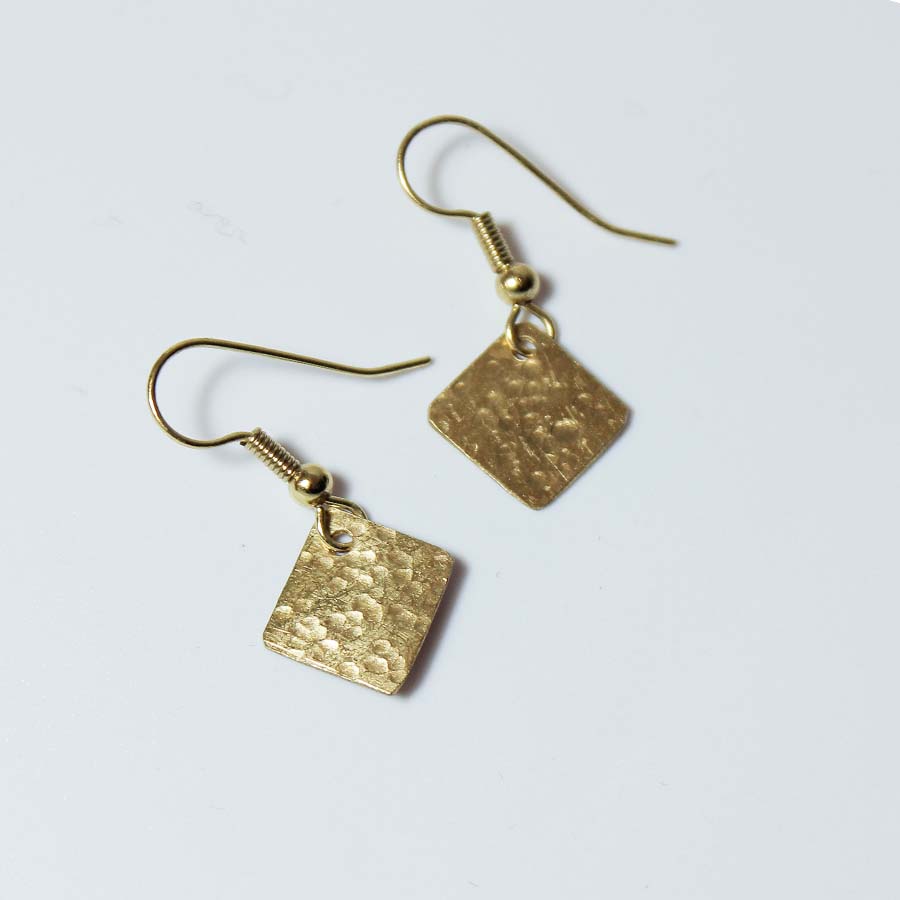 Brass Mini Diamond Earrings