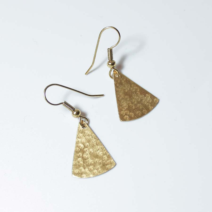 Brass Mini Rounded Triangle Earrings