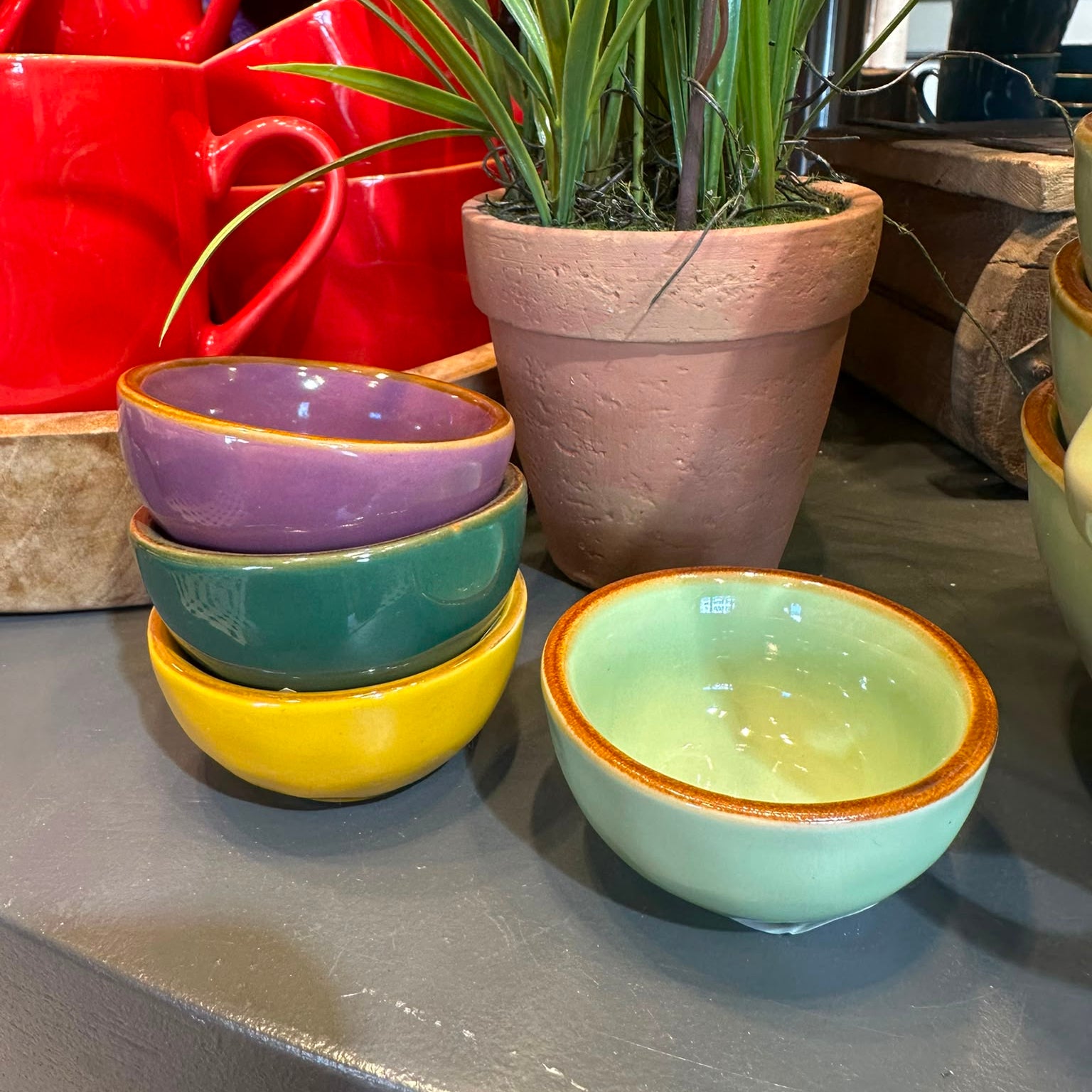 Brightly Coloured Ceramic Dipping Bowls - Uneeka