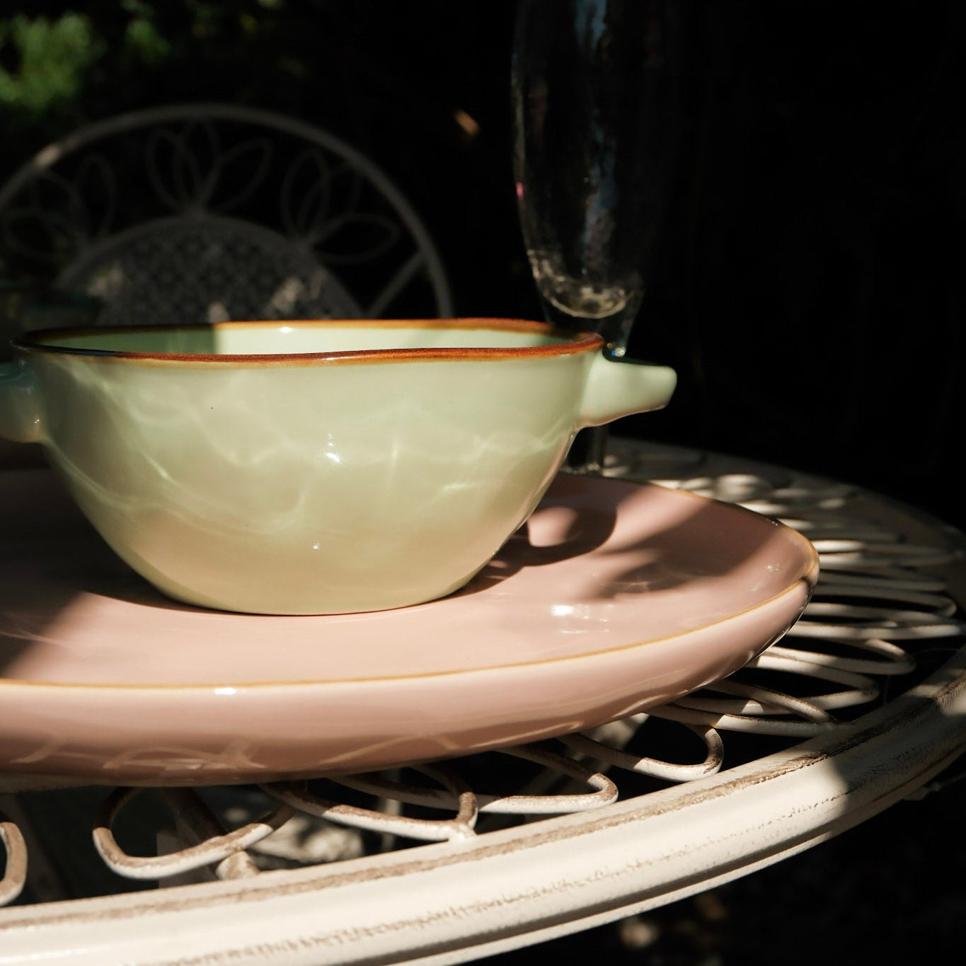 Brightly Coloured Ceramic Soup Bowl with Handle - Uneeka