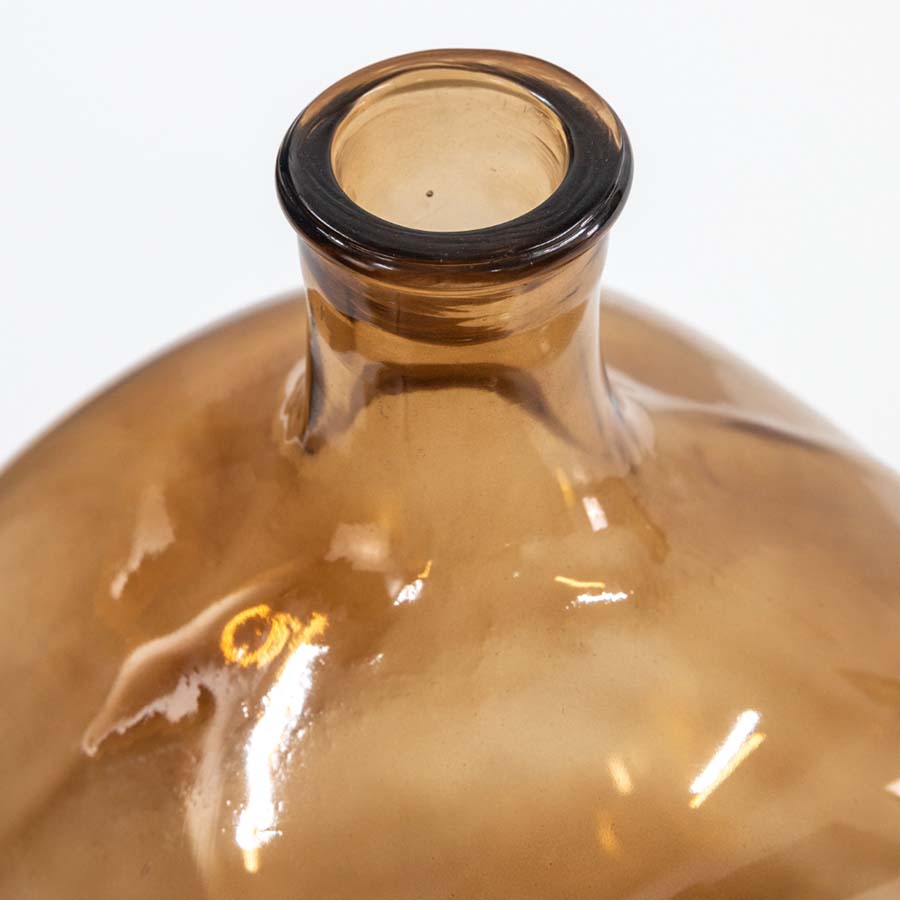 Brown Chunky Glass Bottle Vase