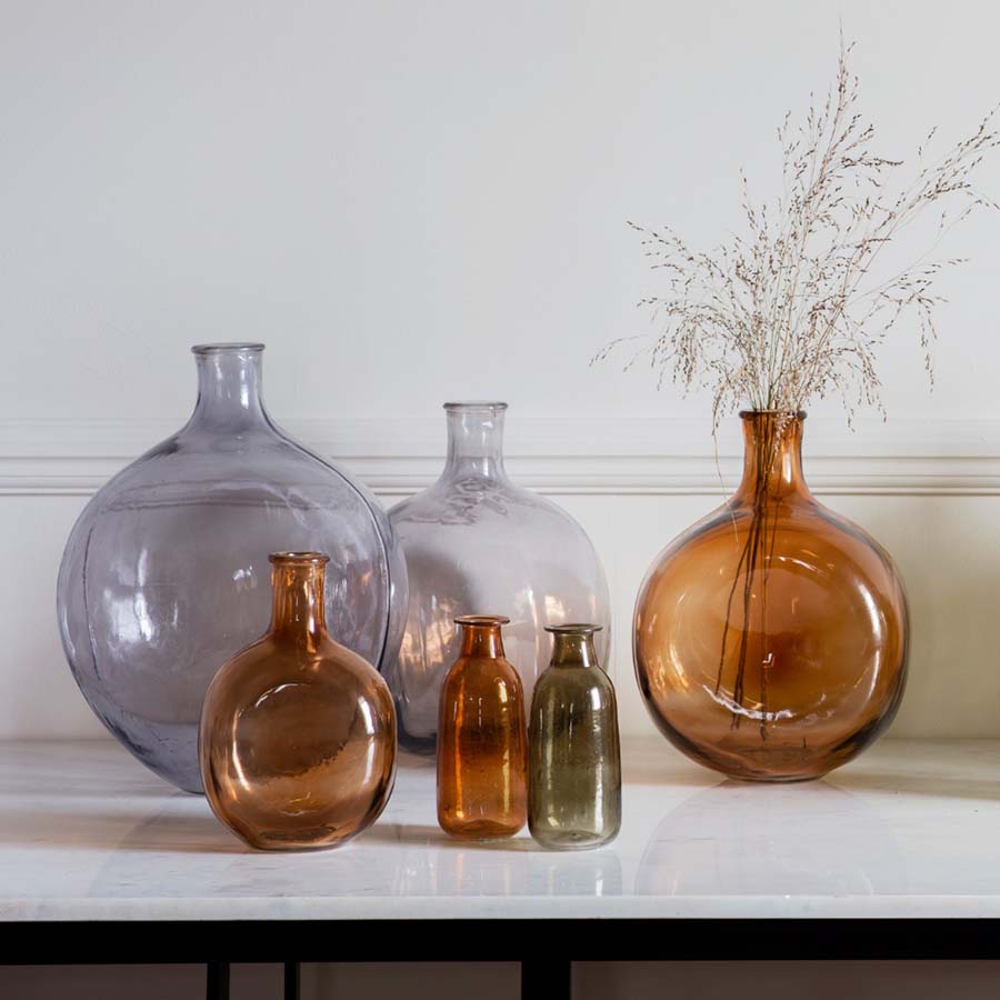 Brown Chunky Glass Bottle Vase