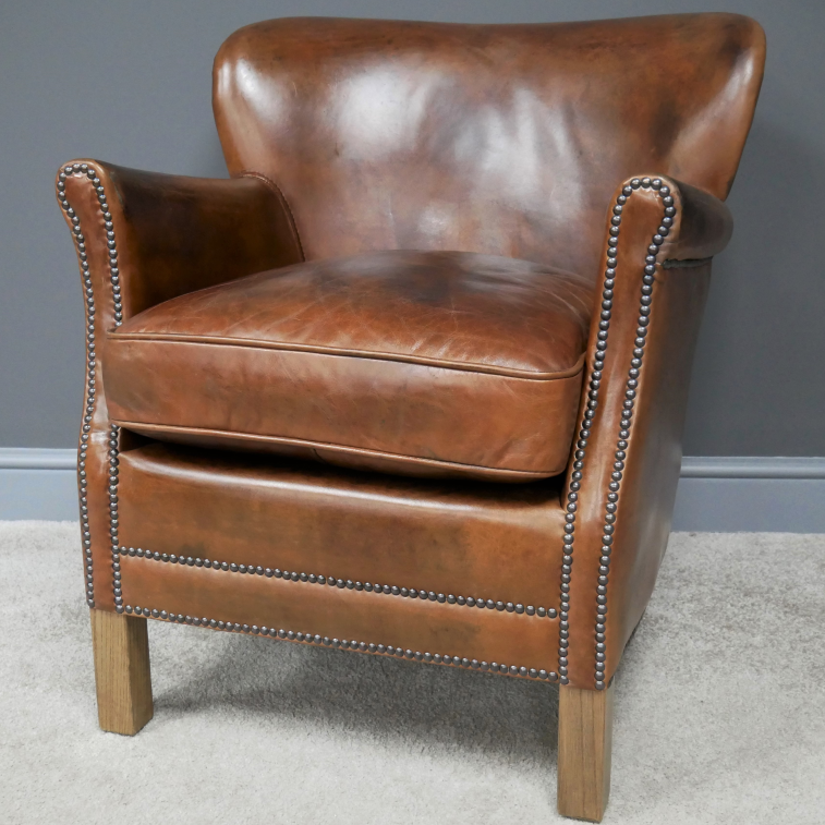 Brown Leather Cosy Chair