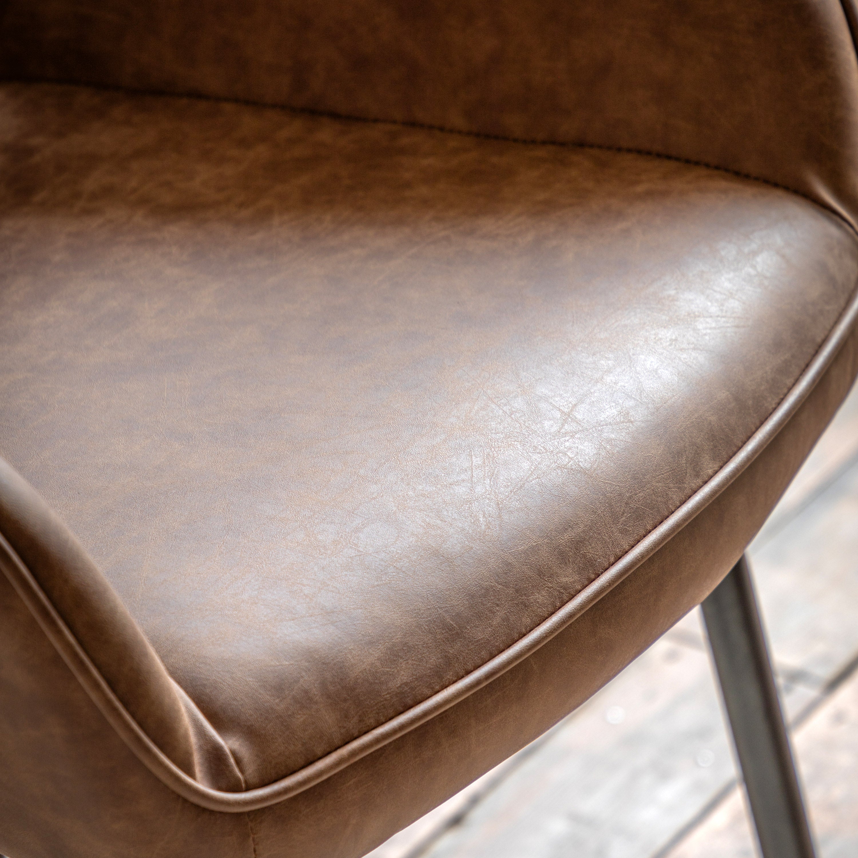 Brown Upholstered Dining Chair - Ivorra Dining Chair Brown - Uneeka