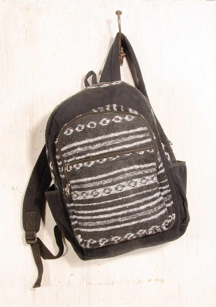 Brushed Gheri Fabric Backpack Black