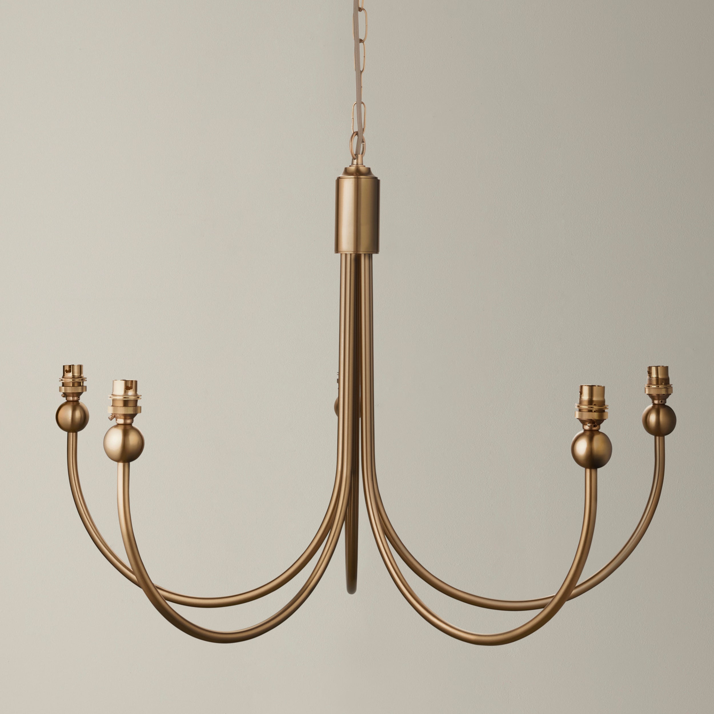 Brushed Brass Curved Arm 5 Light Pendant - Uneeka Lighting - 112152