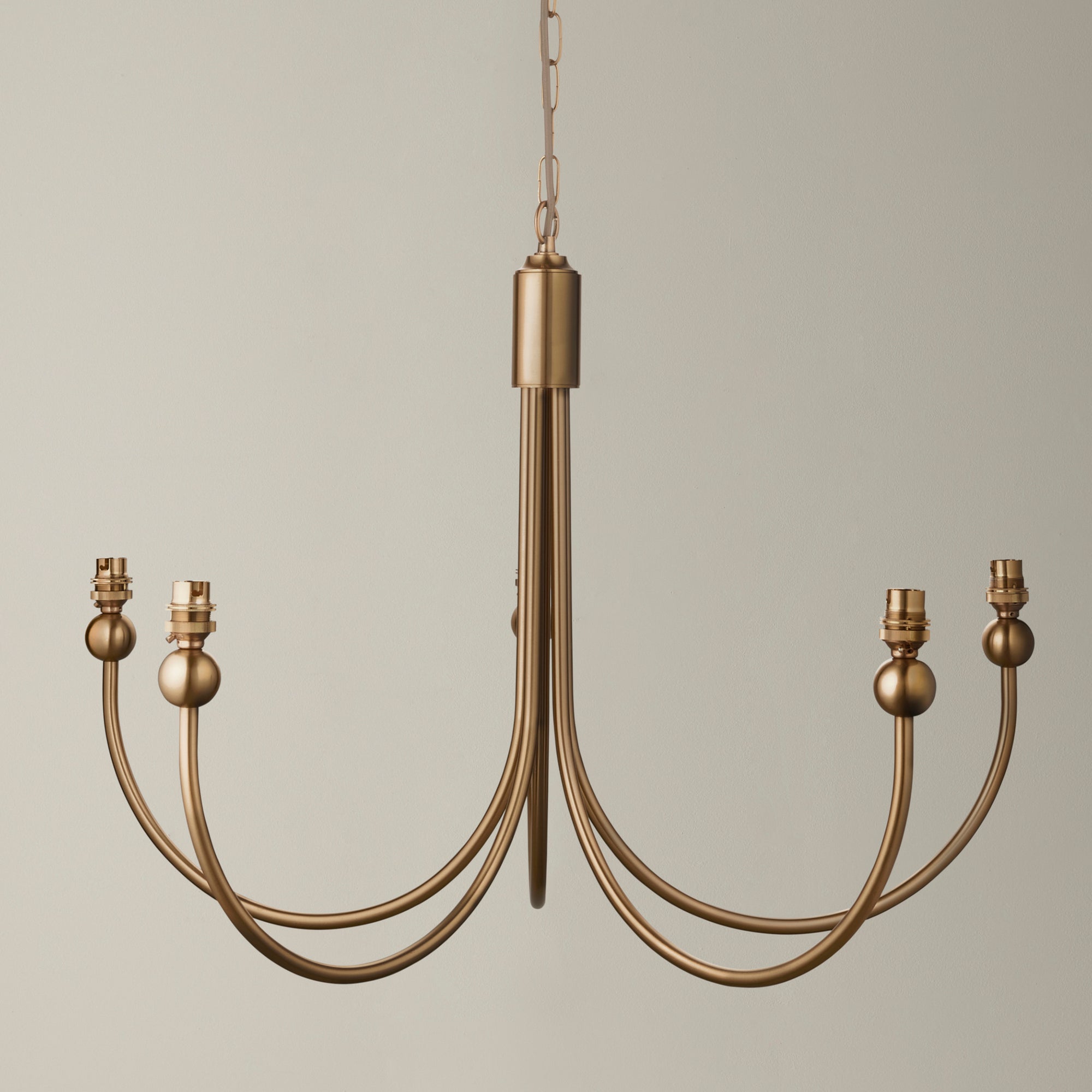 Brushed Brass Curved Arm 5 Light Pendant - Uneeka Lighting - 112152