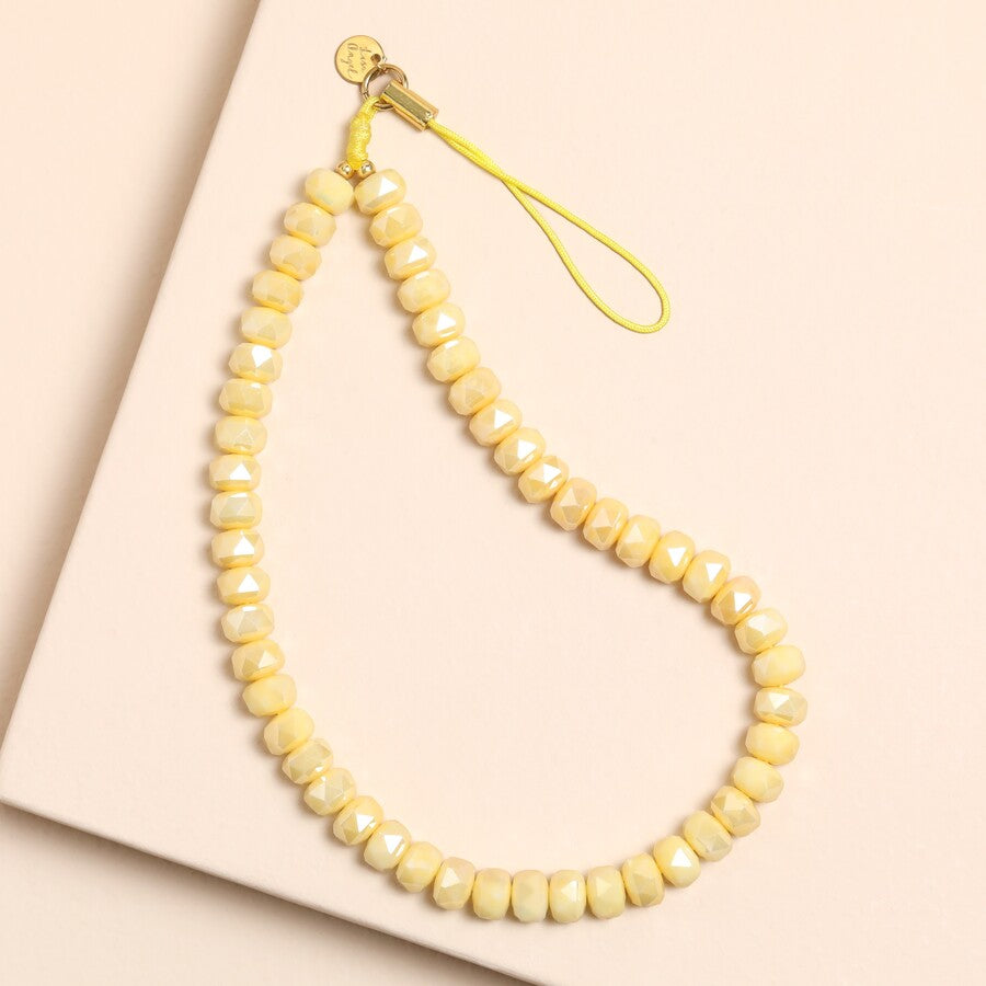 Butter Yellow Beaded Phone Chain - 83889 - Uneeka