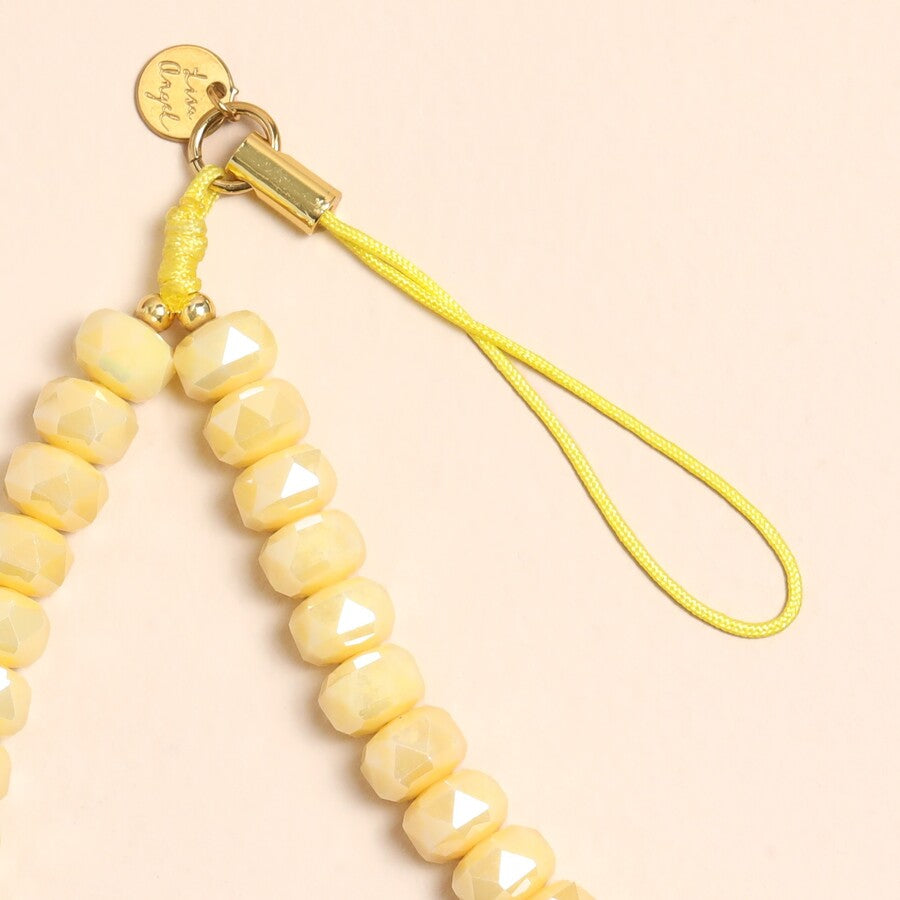 Butter Yellow Beaded Phone Chain - 83889 - Uneeka