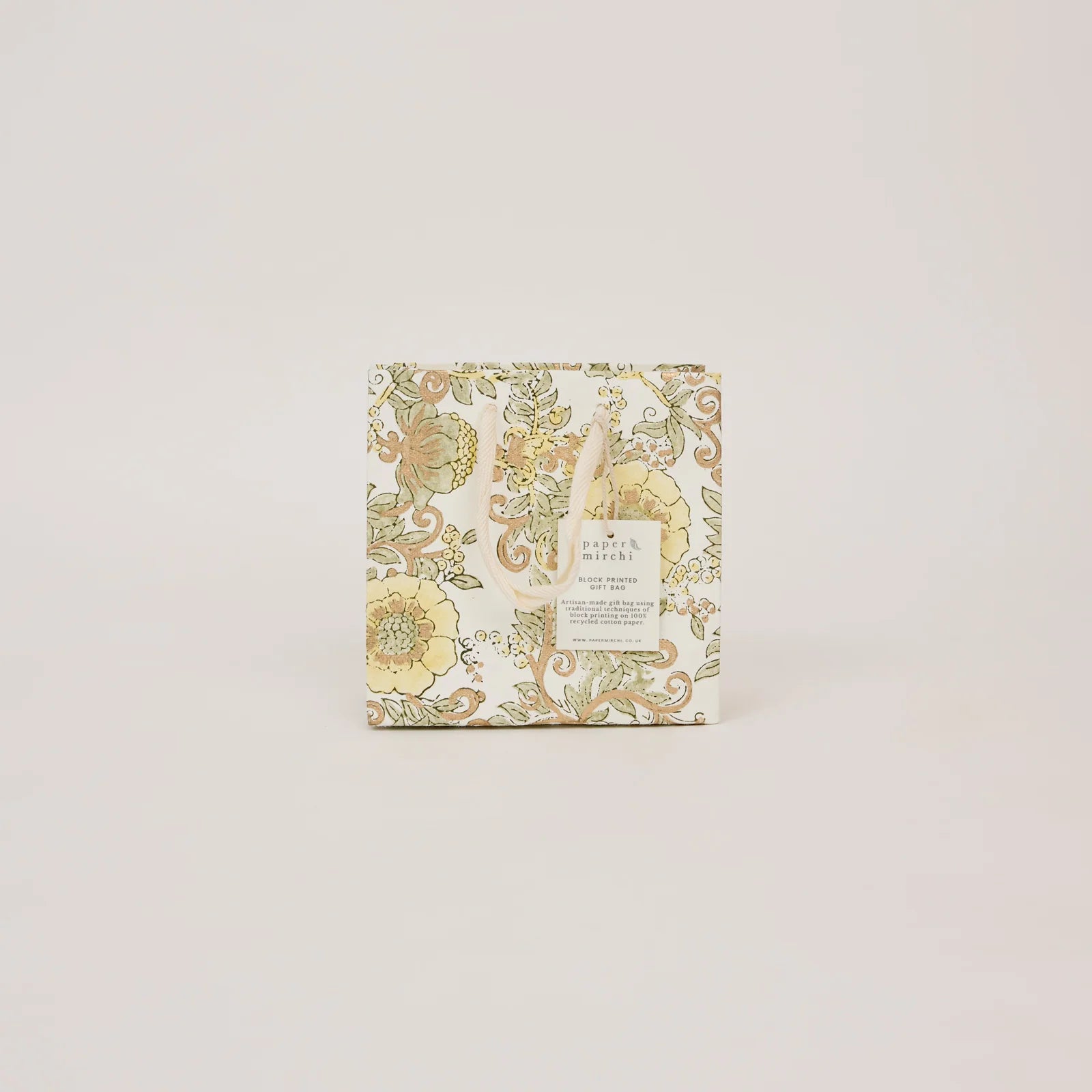 Buttercream Block Print Small Gift Bag - Rose - Uneeka