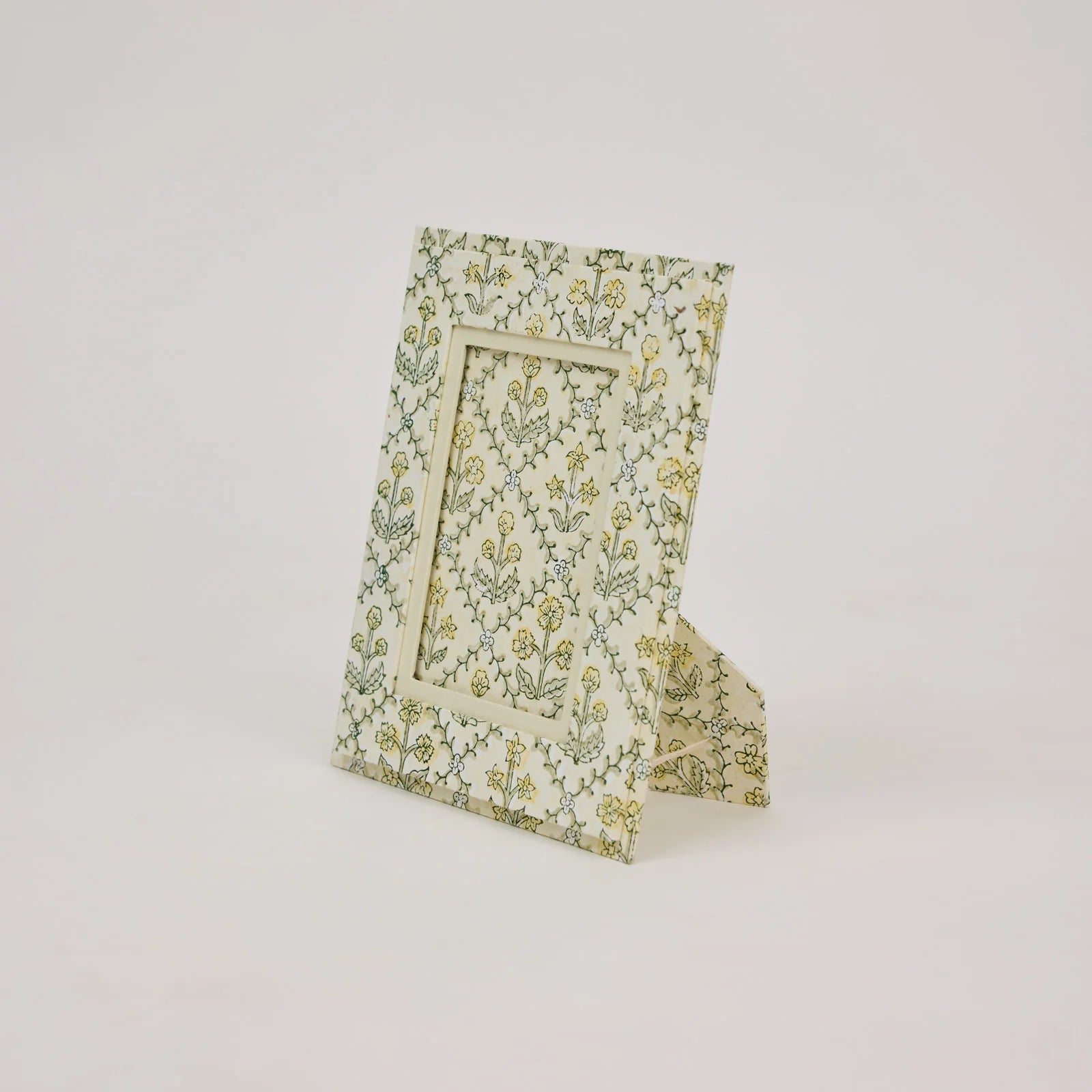 Buttercream Lattice Block Print Photo Frame - PICBP06 - Uneeka