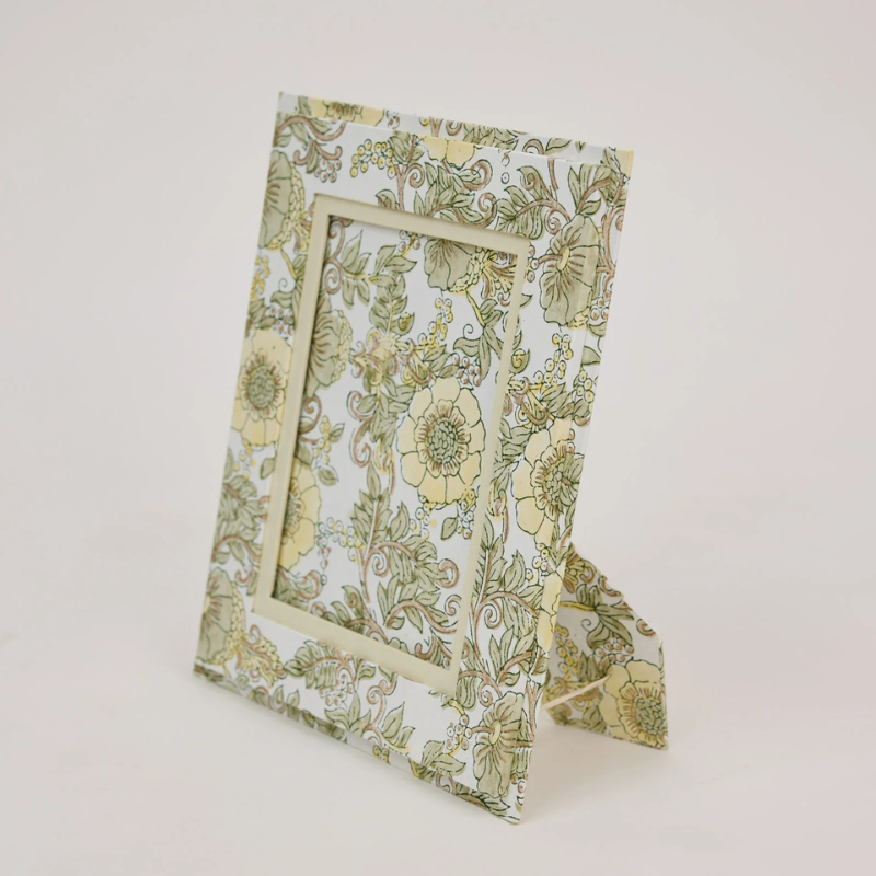 Buttercream Rose Block Print Photo Frame - PICBP05 - Uneeka