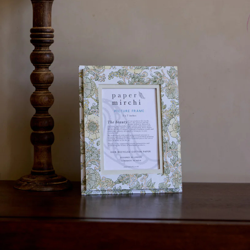 Buttercream Rose Block Print Photo Frame - PICBP05 - Uneeka