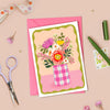 Check Vase & Flowers Greetings Card - CD20 - Uneeka