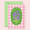 Floral Gingham Birthday Card - CD48 - Uneeka