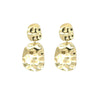 Hammered Disc Drop Stud Earrings - CE-1808-GD - Uneeka