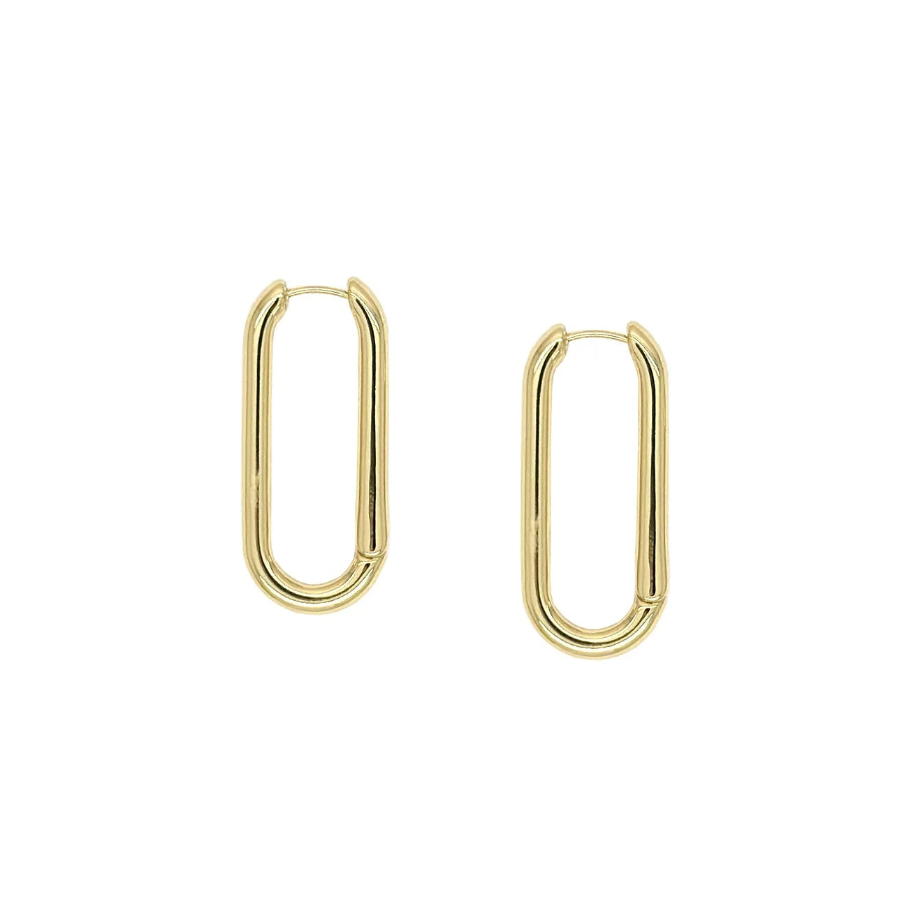 Long Oval Clip Earrings - CE-4091-GD - Uneeka