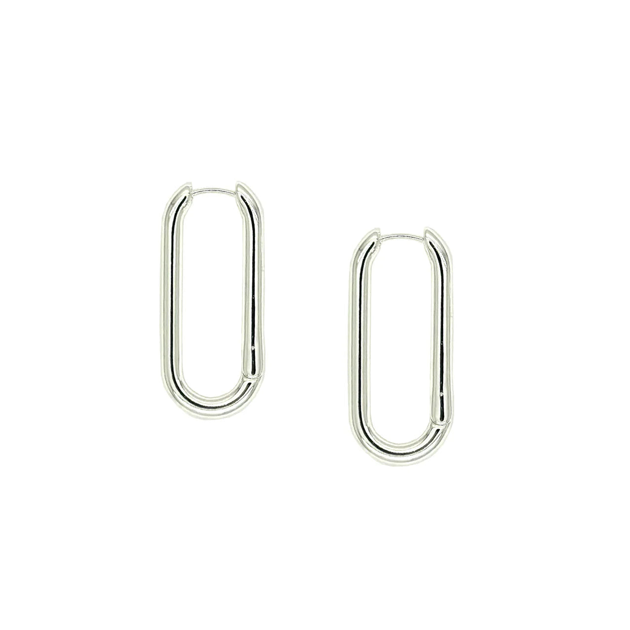 Long Oval Clip Earrings - CE-4091-SL - Uneeka