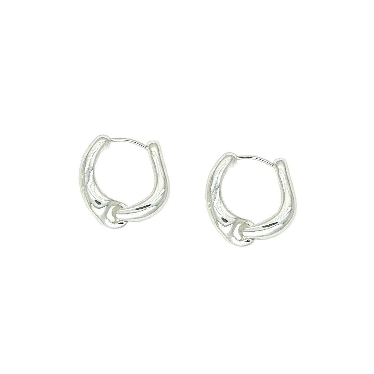 Knotted Hoop Clip Earrings - CE-4093-SL - Uneeka