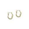 Organic Shaped Hoop Clip Earrings - CE-6100-GD - Uneeka