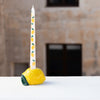 Pack Of 2 Lemon Patterned Dinner Candle - CSHOP-CNDL-TPR-LEM - Uneeka