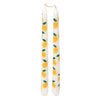 Pack Of 2 Lemon Patterned Dinner Candle - CSHOP-CNDL-TPR-LEM - Uneeka