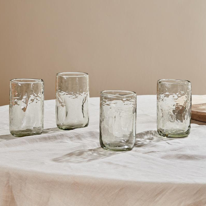 Nkuku Chandani Clear Dimpled Glass Tumbler - Tall - CT0401 - Uneeka